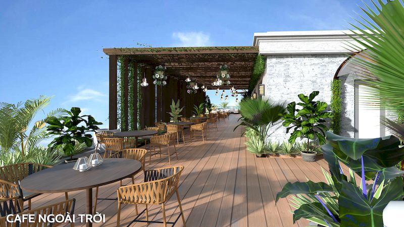 Nội thất Nhựa ngoài trời Cafe Rooftop tại TTTM Hoàng Liên
