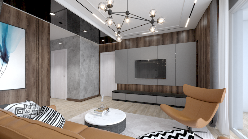 Biệt thự ốp tường vân gỗ hiện đại